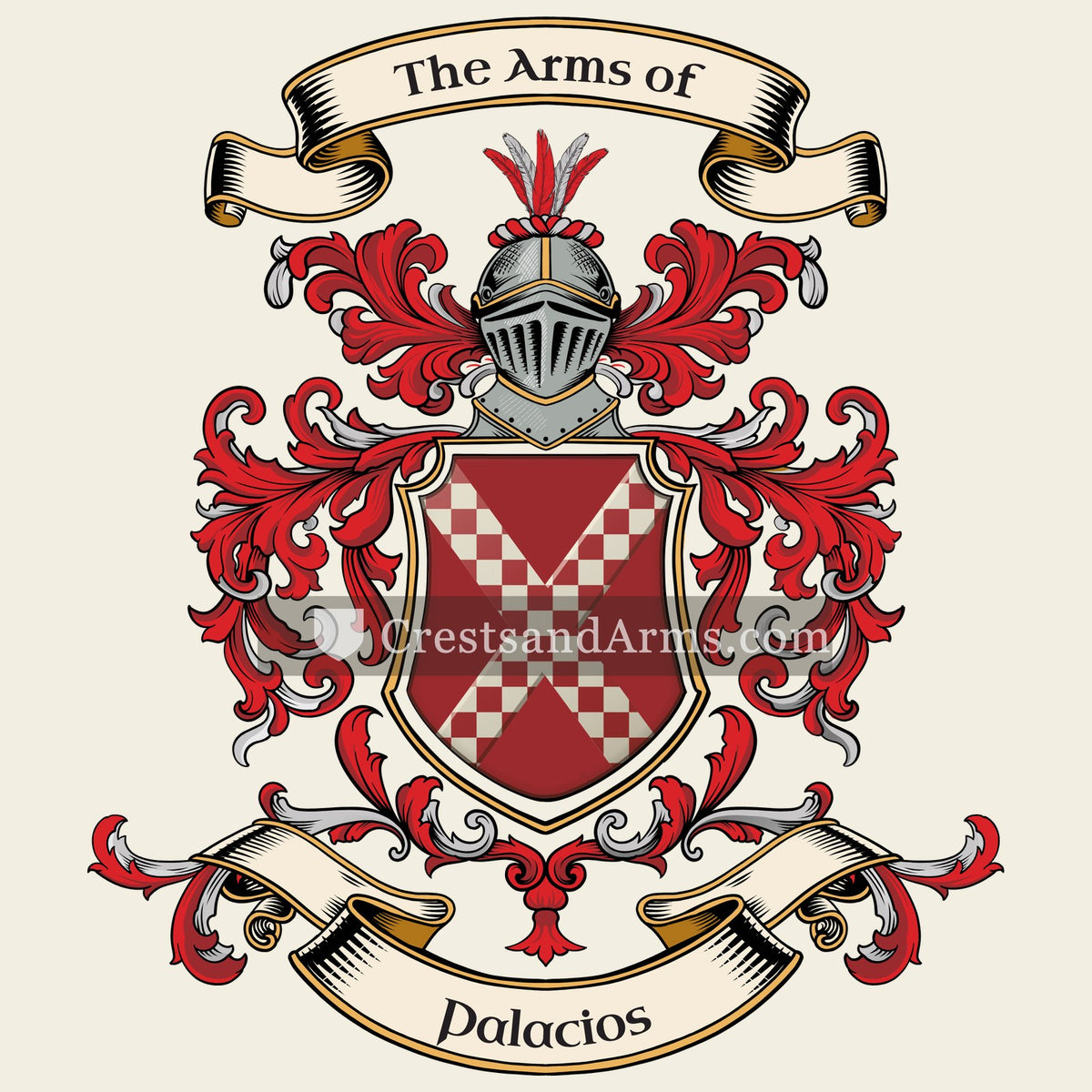 The Palacios coat of arms, drawn from the recorded blazon