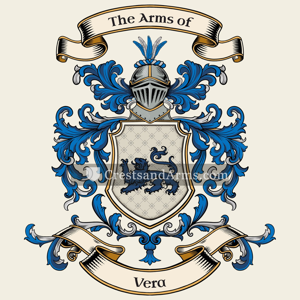 The Vera coat of arms, drawn from the recorded blazon