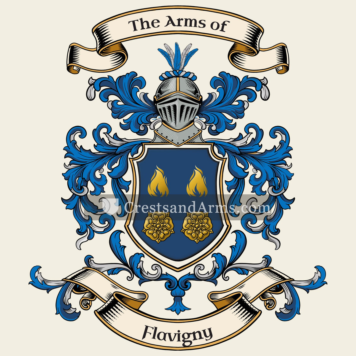 The Flavigny coat of arms, drawn from the recorded blazon