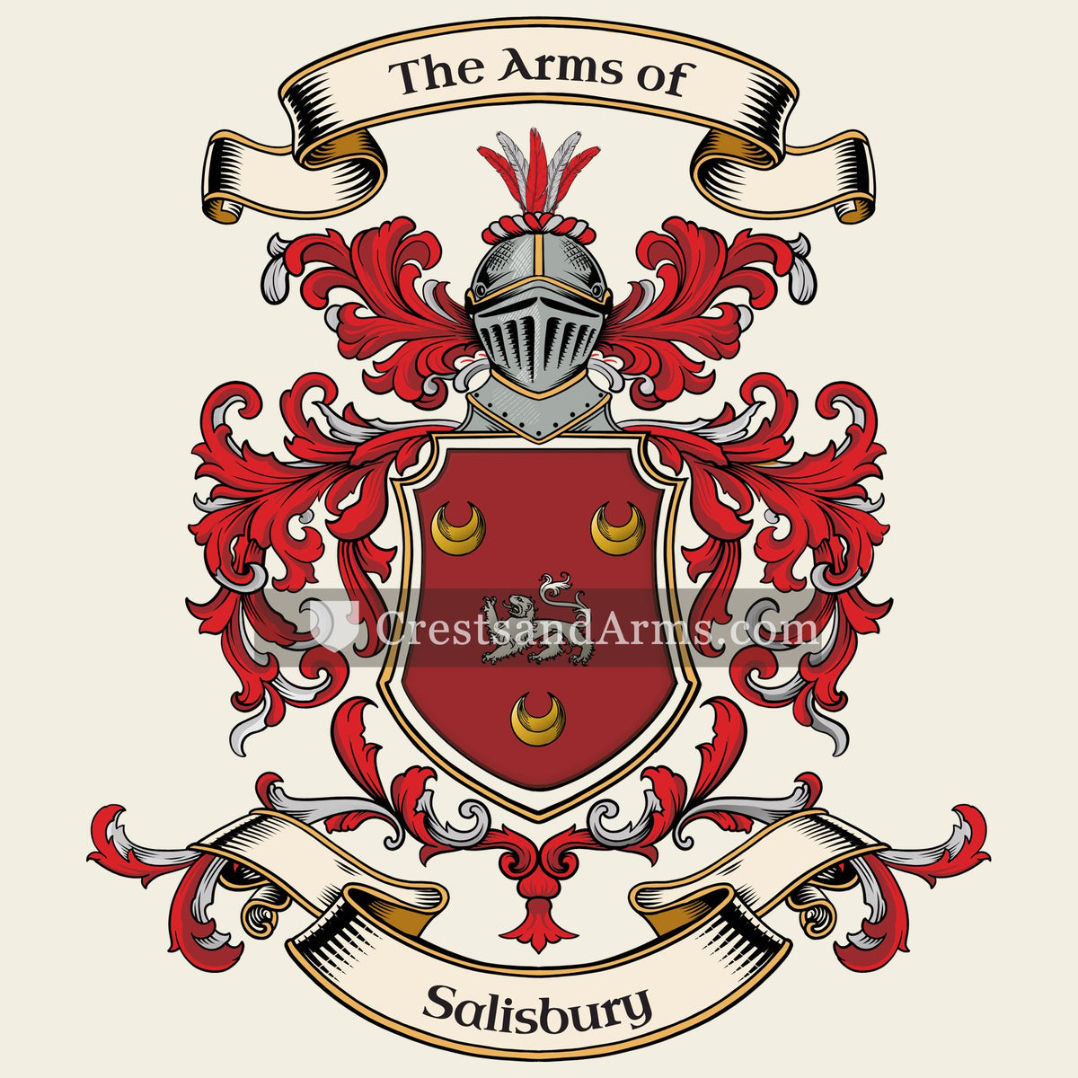 The Salisbury coat of arms, drawn from the recorded blazon