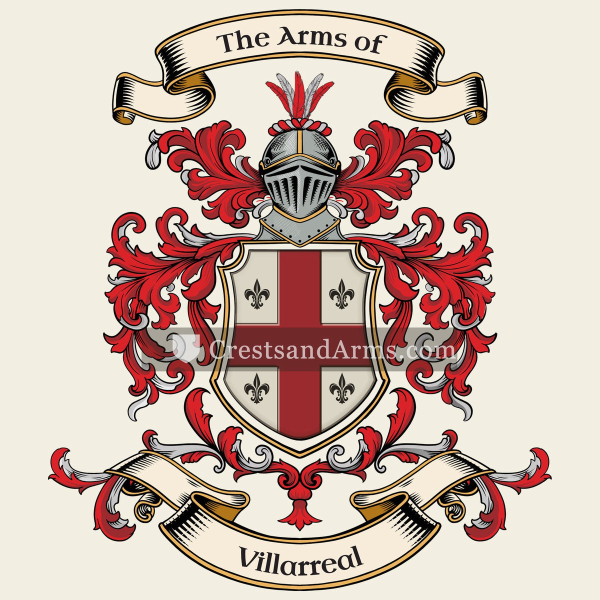 The Villarreal coat of arms, drawn from the recorded blazon