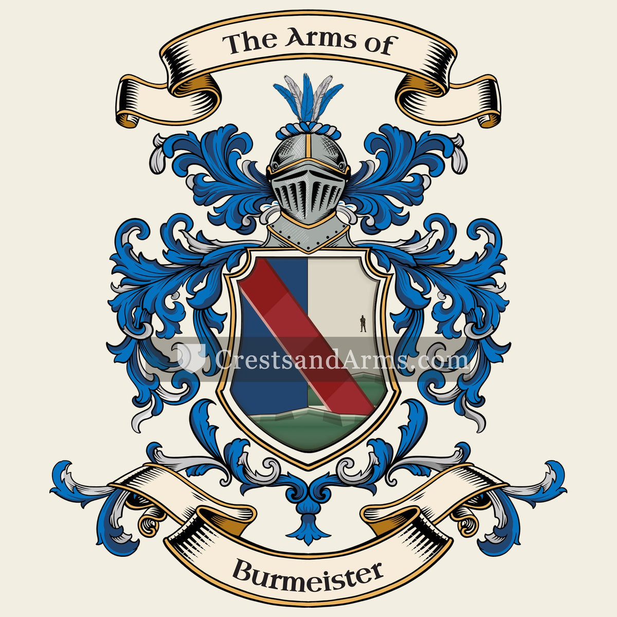 The Burmeister coat of arms, drawn from the recorded blazon