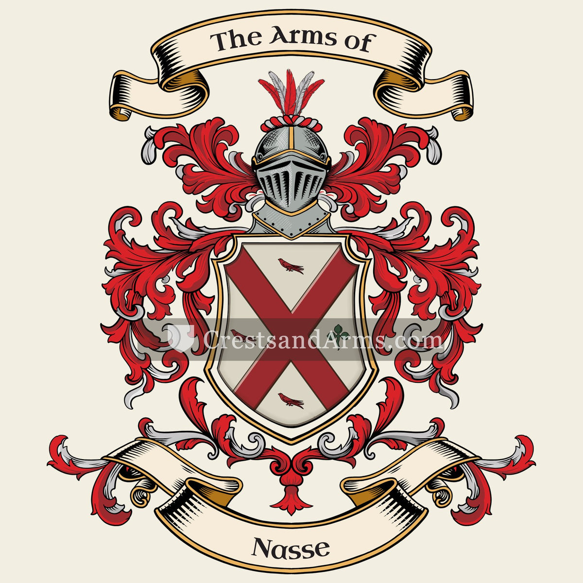 The Nasse coat of arms, drawn from the recorded blazon
