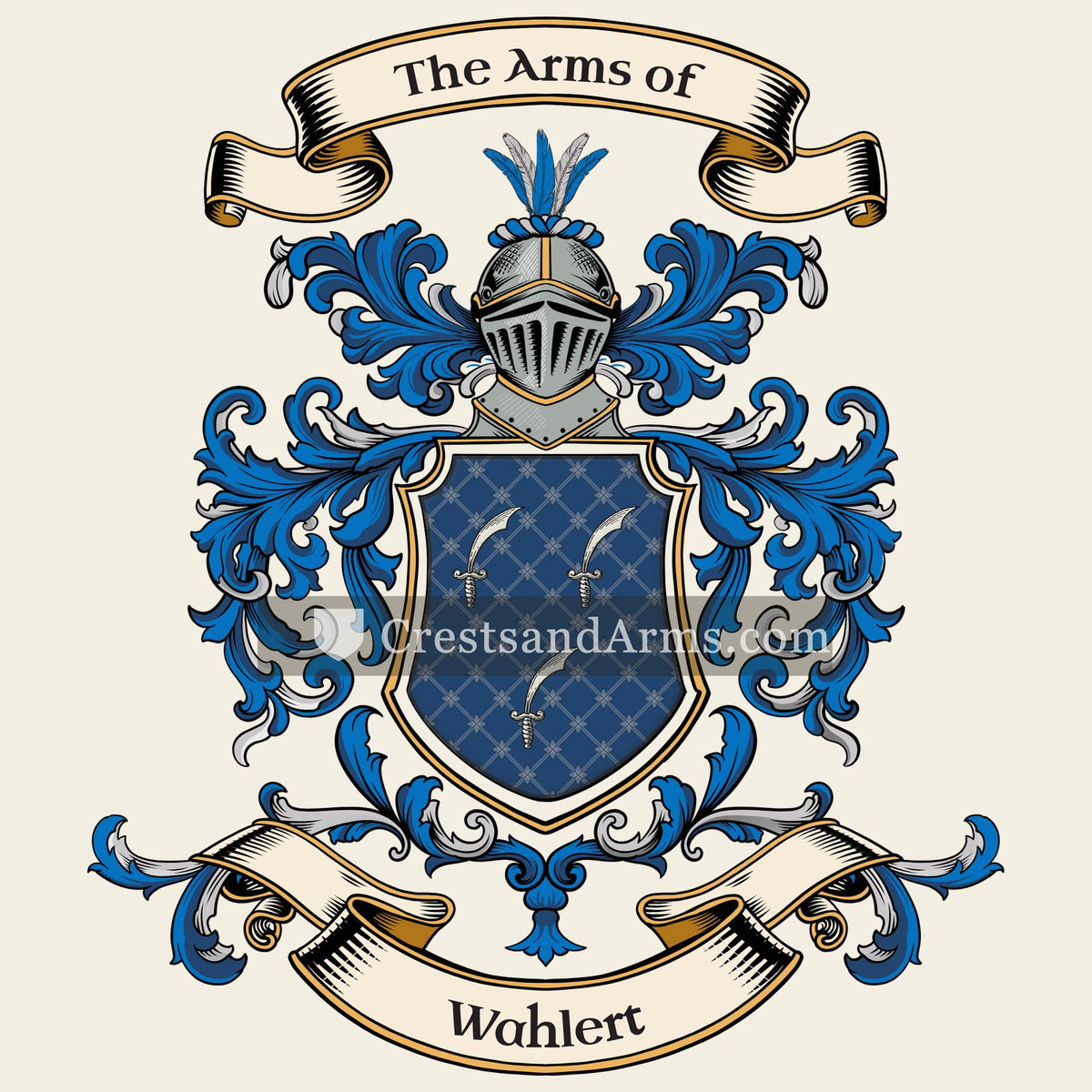 The Wahlert coat of arms, drawn from the recorded blazon