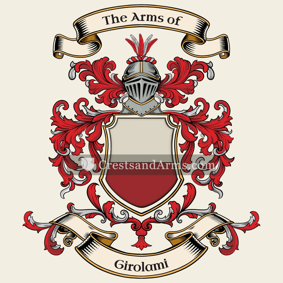 The Girolami coat of arms, drawn from the recorded blazon