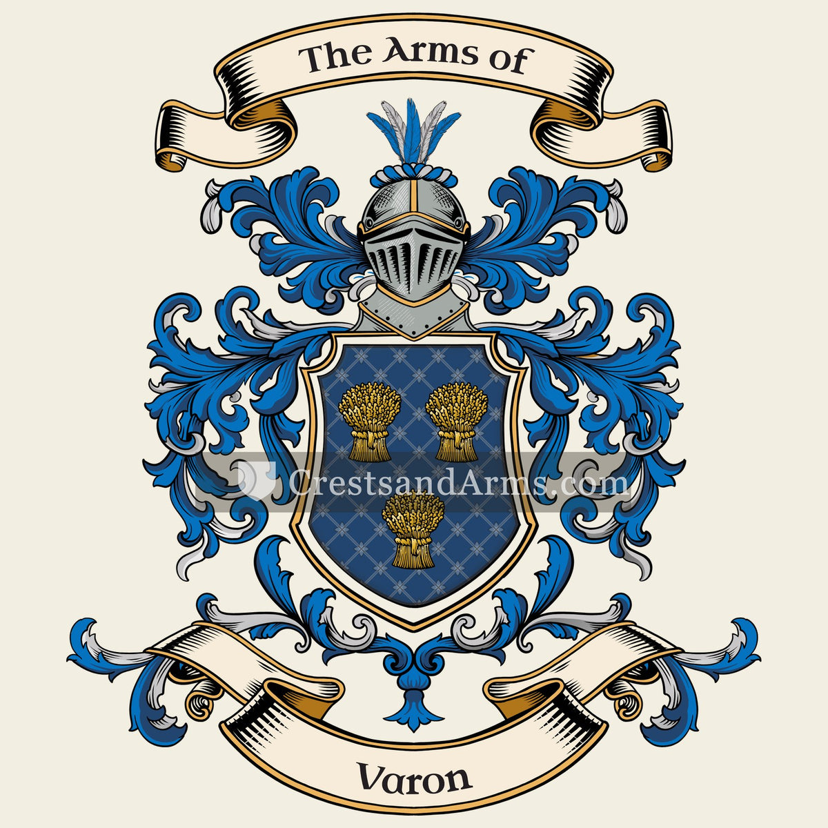 The Varon coat of arms, drawn from the recorded blazon