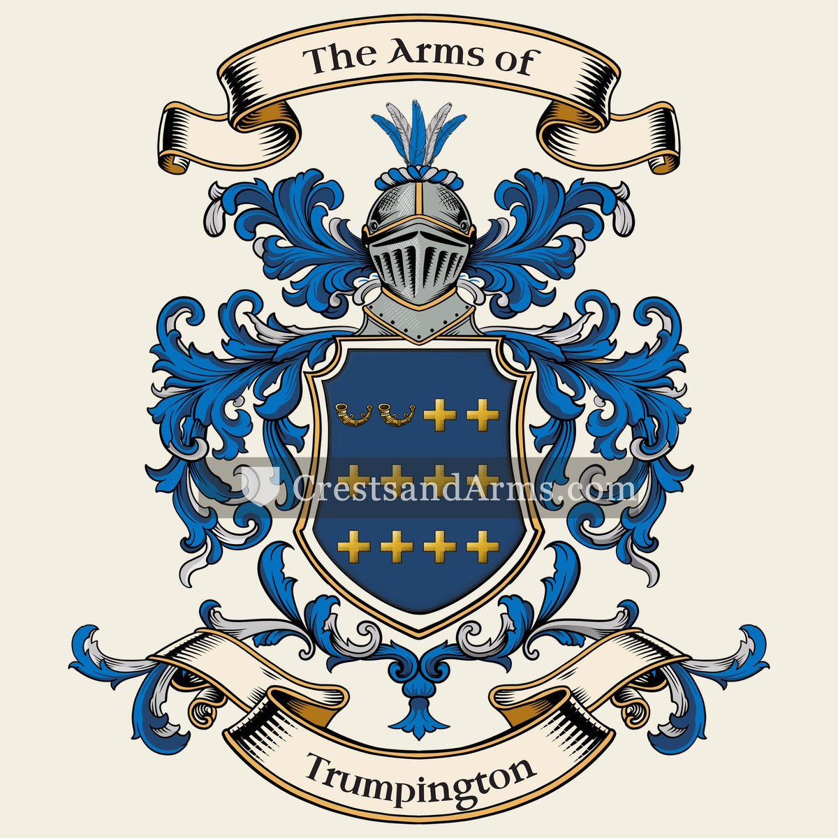 The Trumpington coat of arms, drawn from the recorded blazon