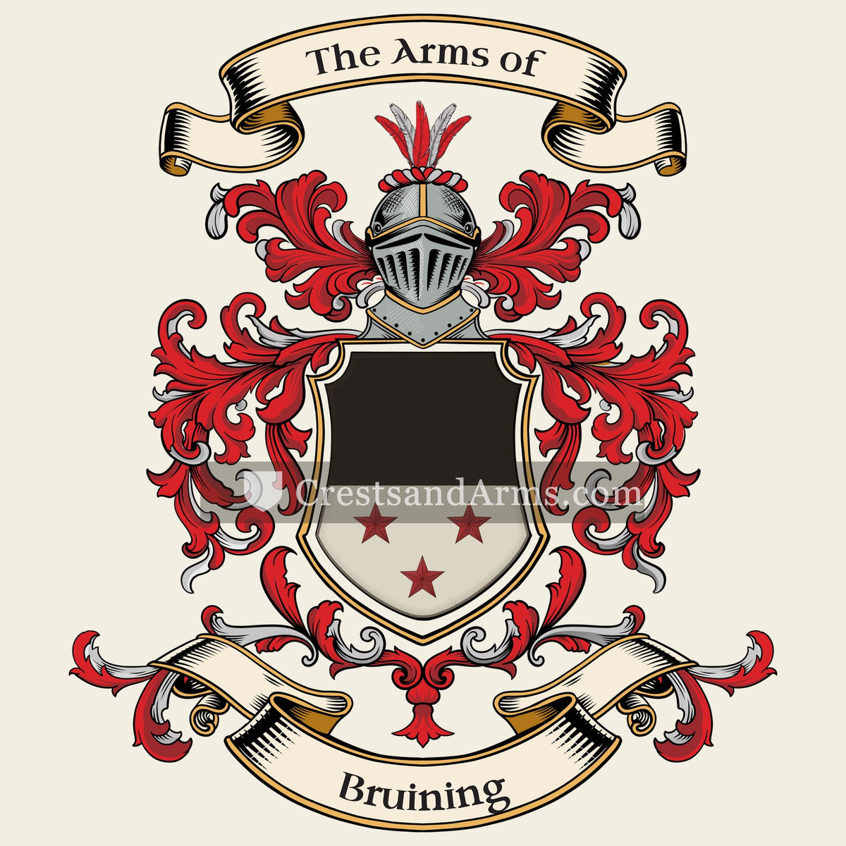 The Bruining coat of arms, drawn from the recorded blazon