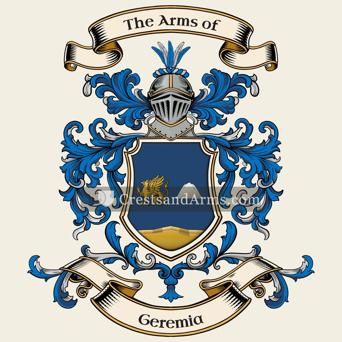 The Geremia coat of arms, drawn from the recorded blazon
