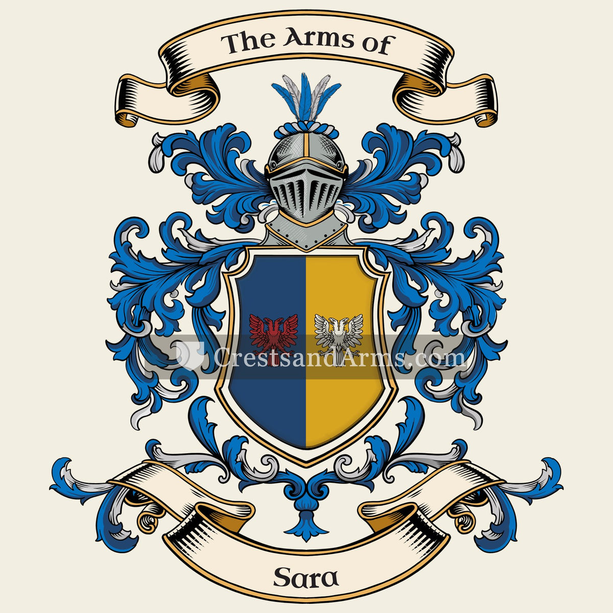 The Sara coat of arms, drawn from the recorded blazon