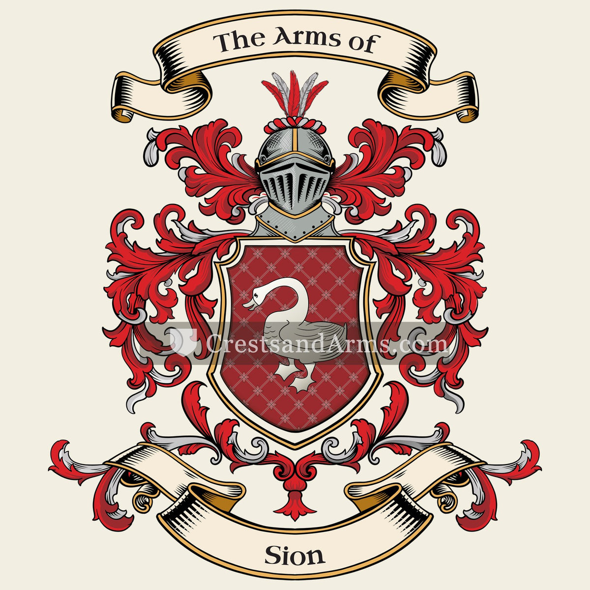 The Sion coat of arms, drawn from the recorded blazon