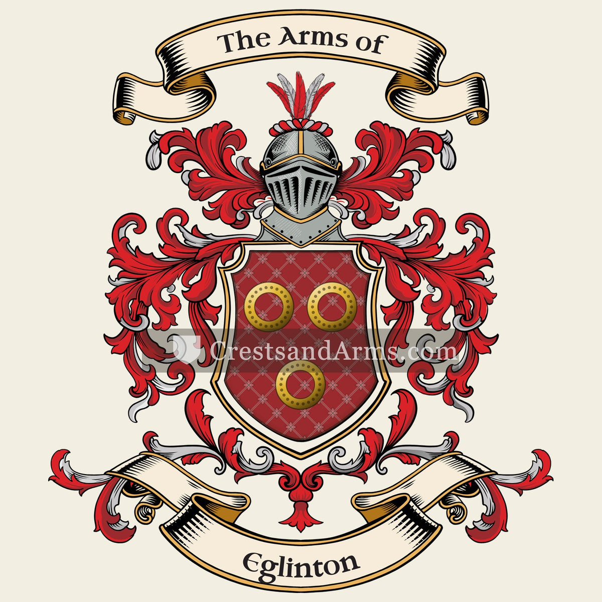 The Eglinton coat of arms, drawn from the recorded blazon