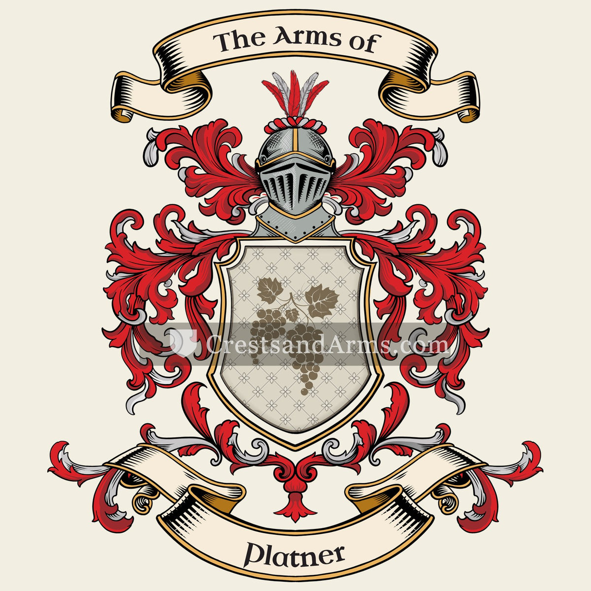 The Platner coat of arms, drawn from the recorded blazon