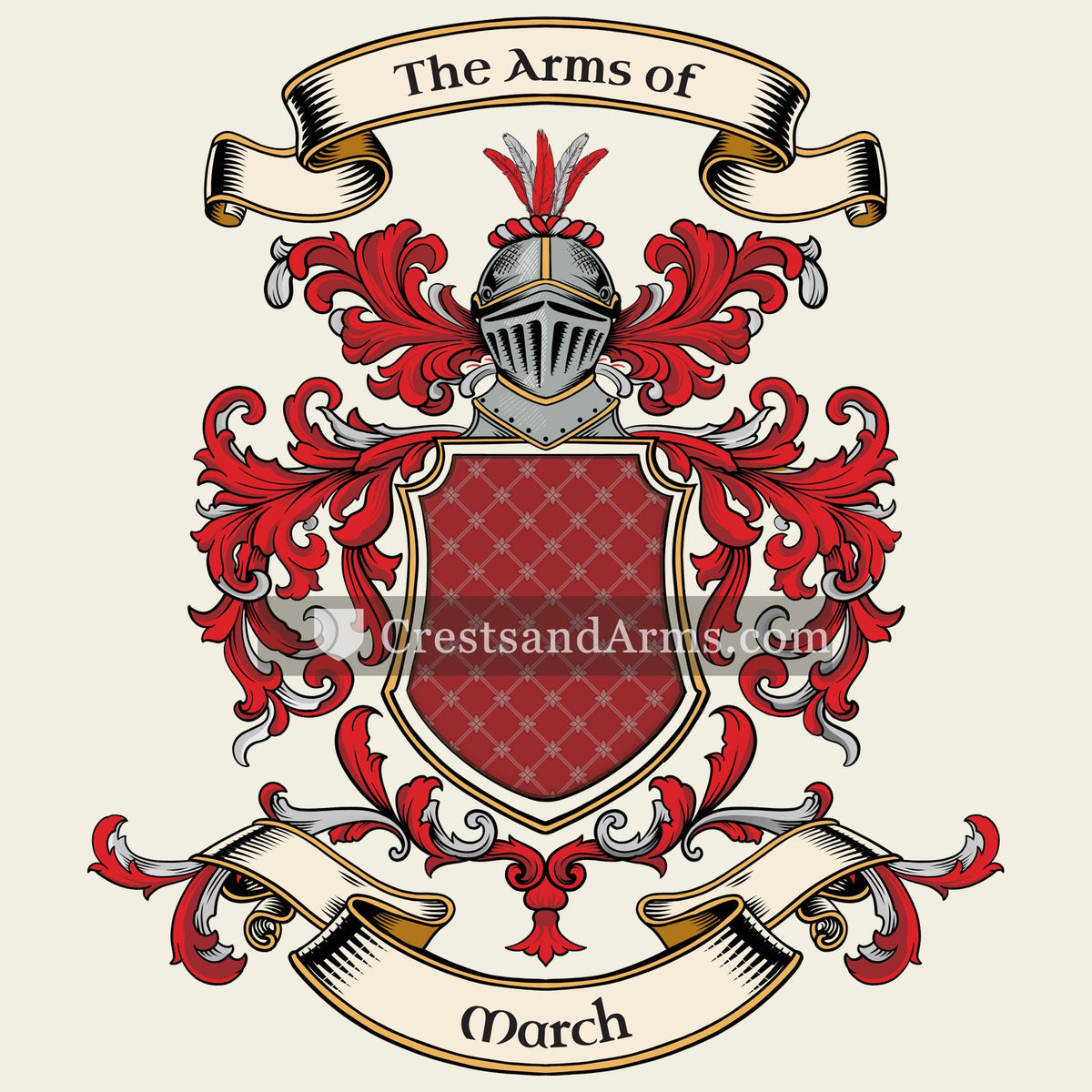 The March coat of arms, drawn from the recorded blazon