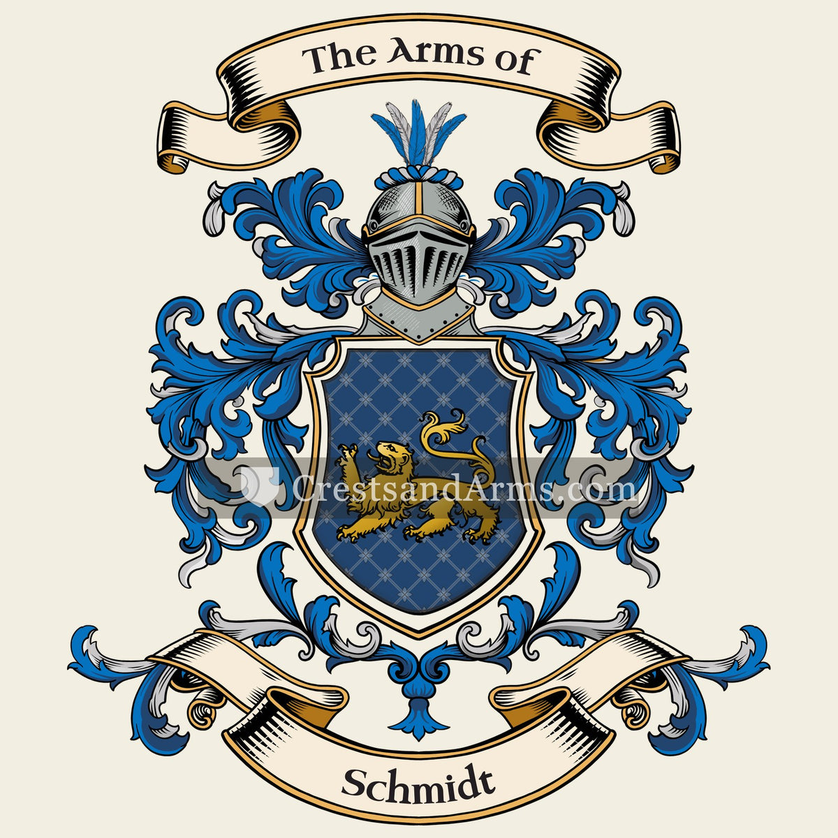 The Schmidt coat of arms, drawn from the recorded blazon