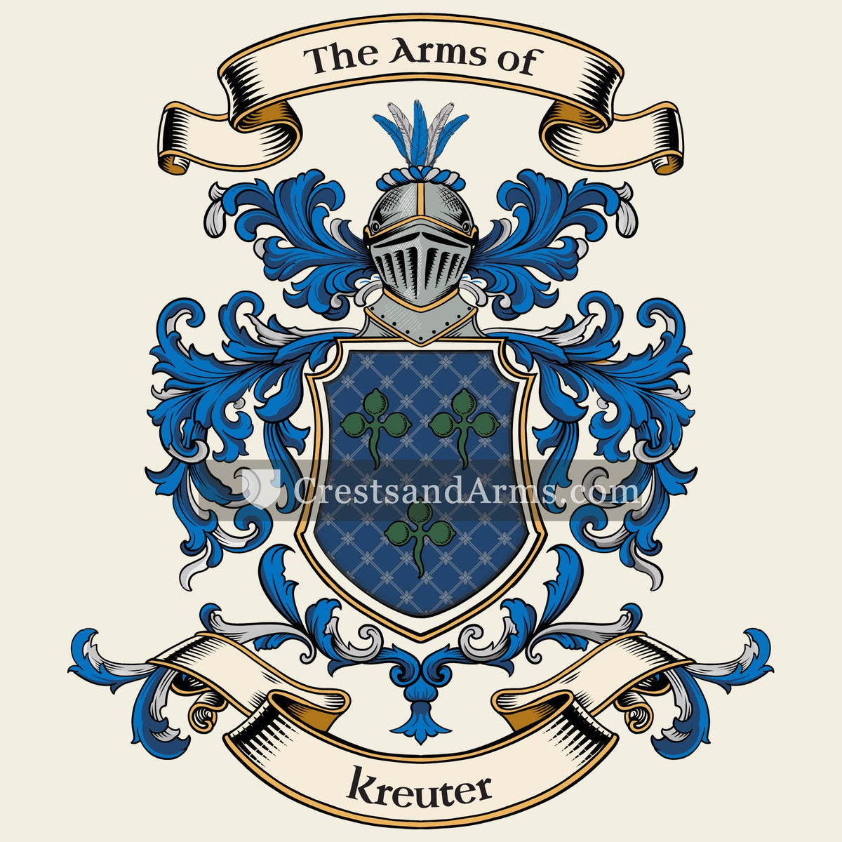 The Kreuter coat of arms, drawn from the recorded blazon