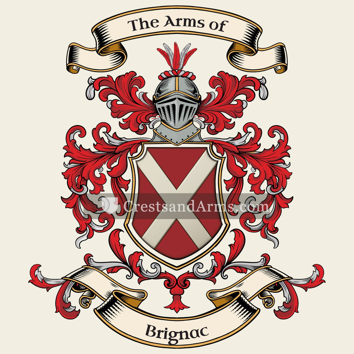 The Brignac coat of arms, drawn from the recorded blazon