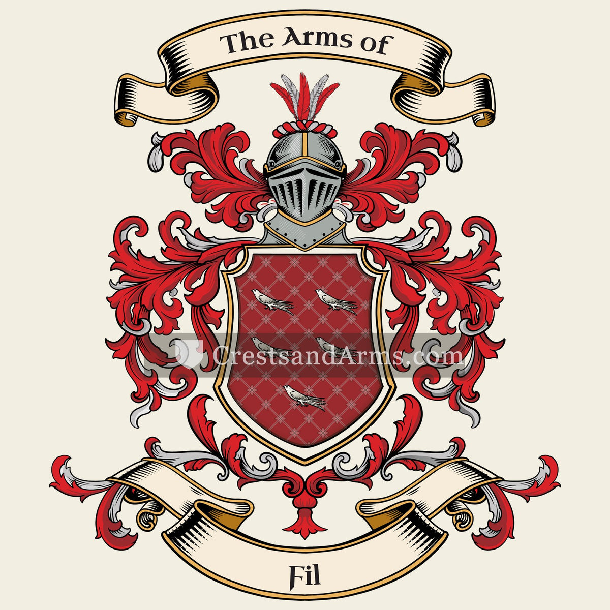 The Fil coat of arms, drawn from the recorded blazon