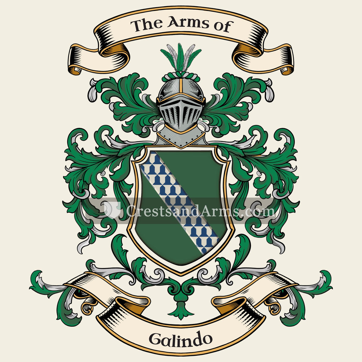 The Galindo coat of arms, drawn from the recorded blazon