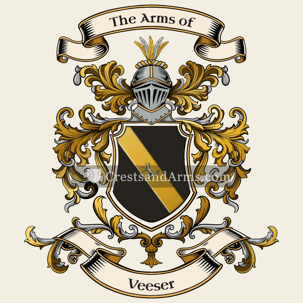 The Veeser coat of arms, drawn from the recorded blazon