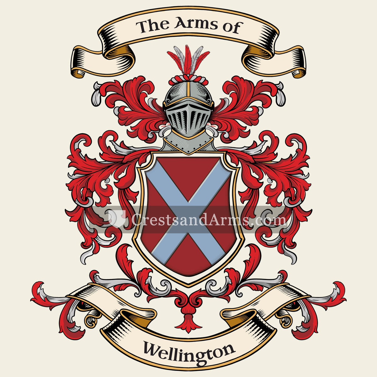 The Wellington coat of arms, drawn from the recorded blazon