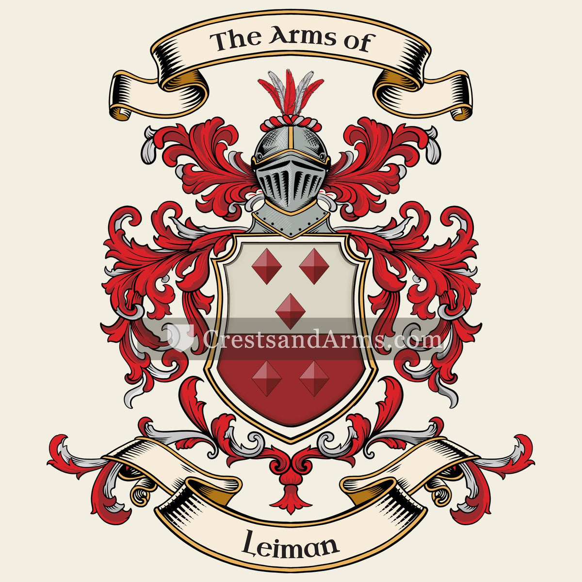 The Leiman coat of arms, drawn from the recorded blazon