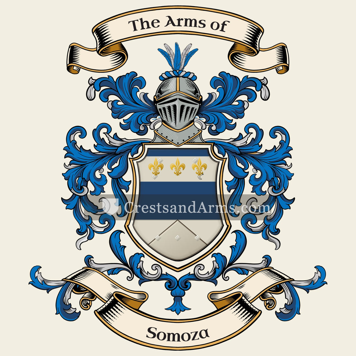 The Somoza coat of arms, drawn from the recorded blazon