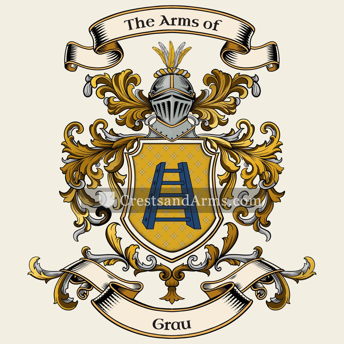 The Grau coat of arms, drawn from the recorded blazon