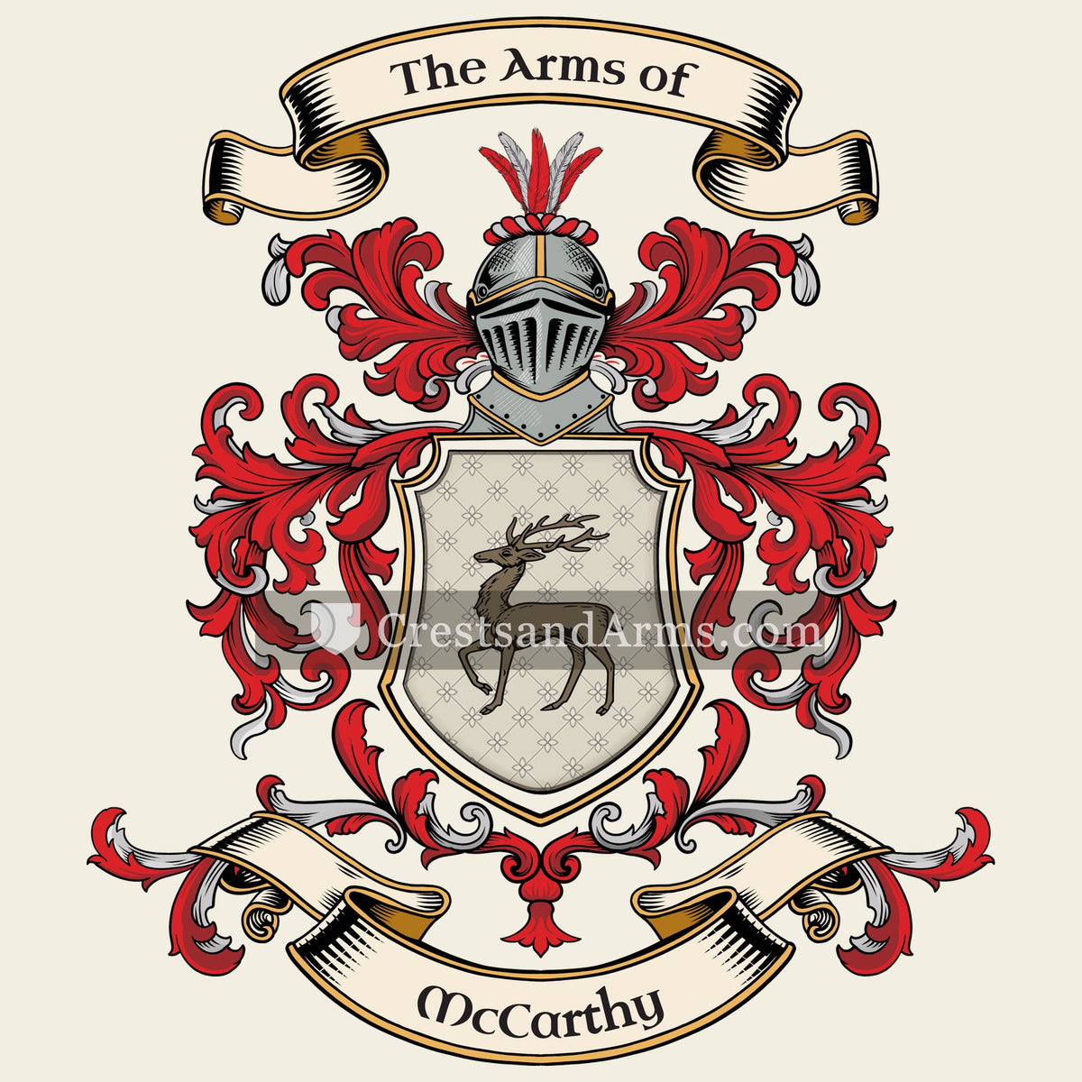 The McCarthy coat of arms, drawn from the recorded blazon