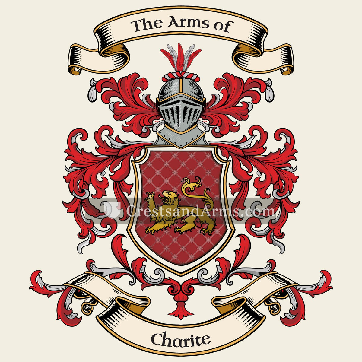 The Charite coat of arms, drawn from the recorded blazon