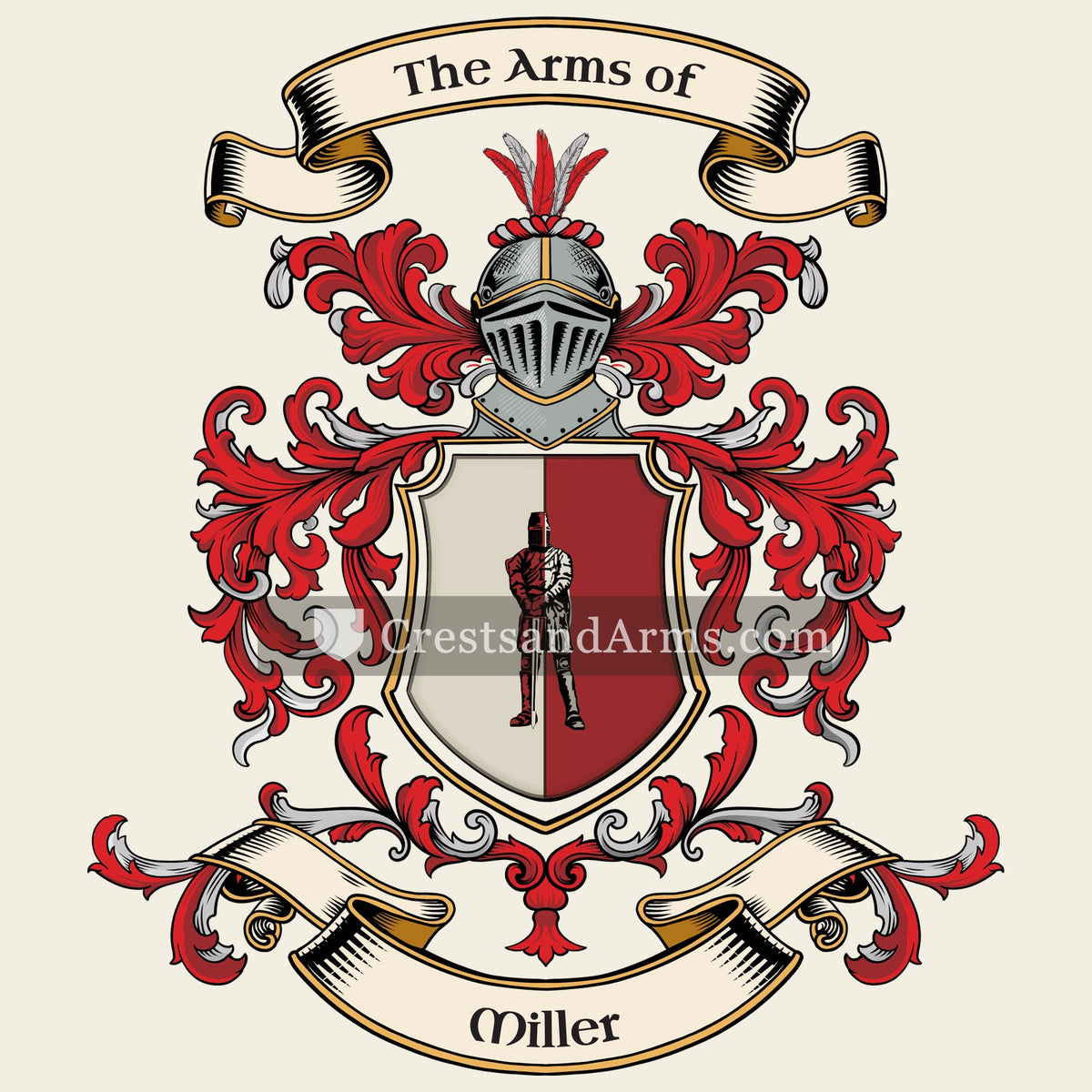 The Miller coat of arms, drawn from the recorded blazon