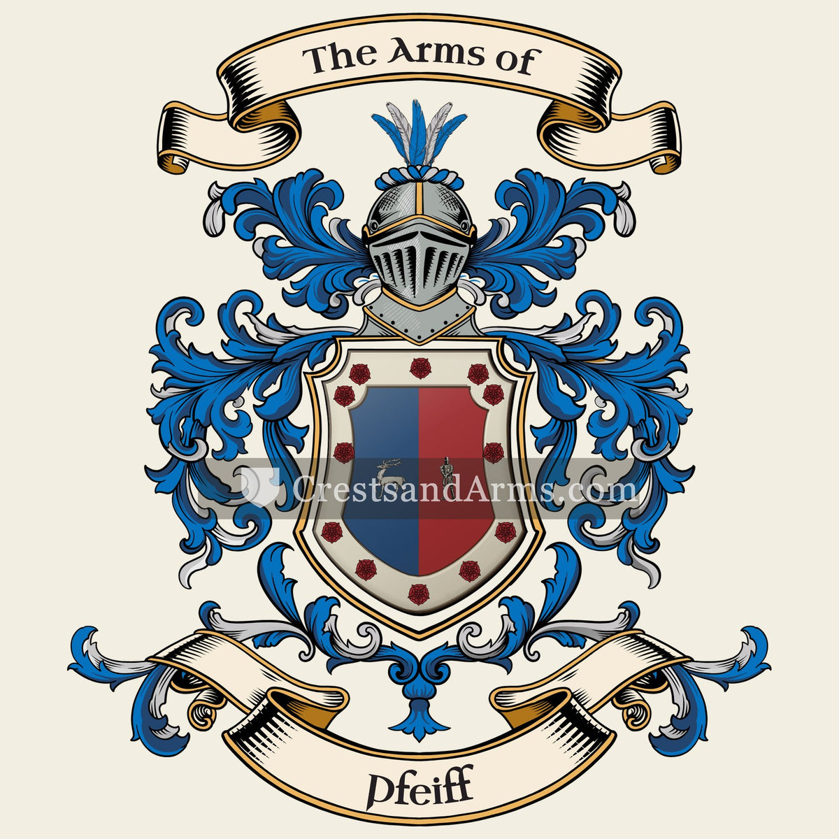 The Pfeiff coat of arms, drawn from the recorded blazon
