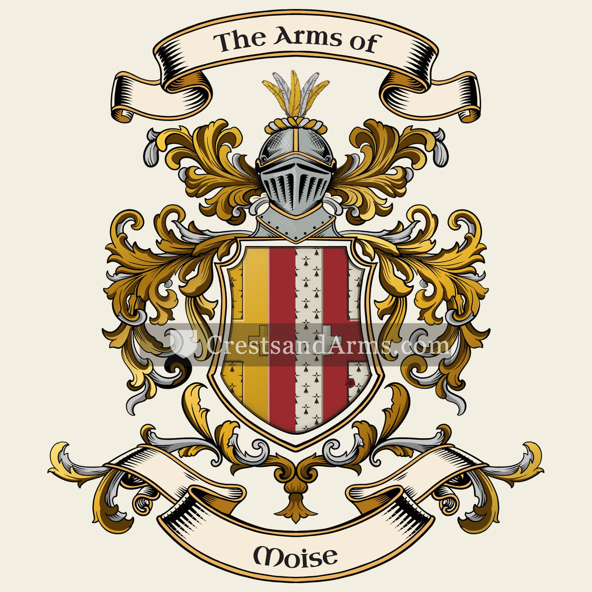 The Moise coat of arms, drawn from the recorded blazon