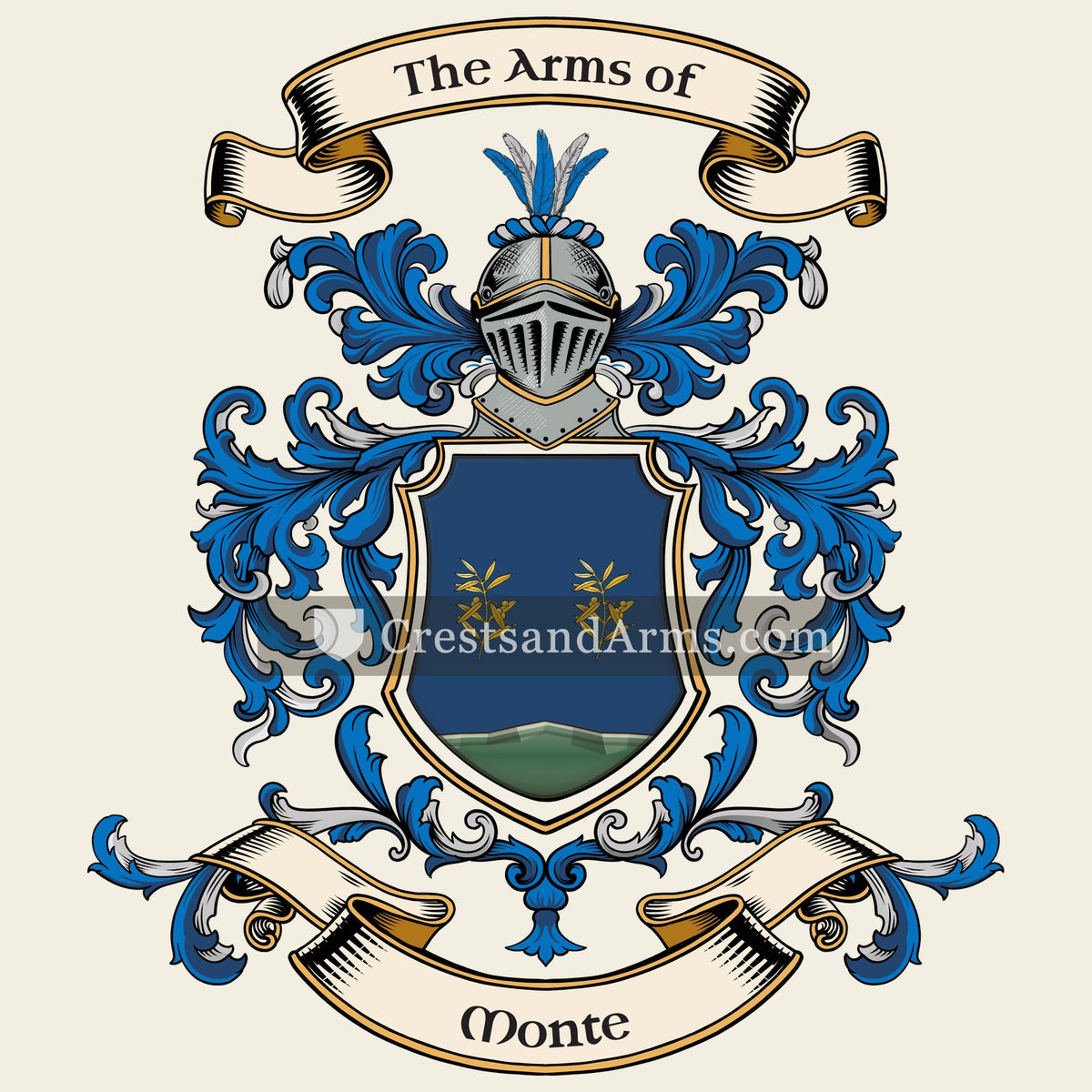 The Monte coat of arms, drawn from the recorded blazon