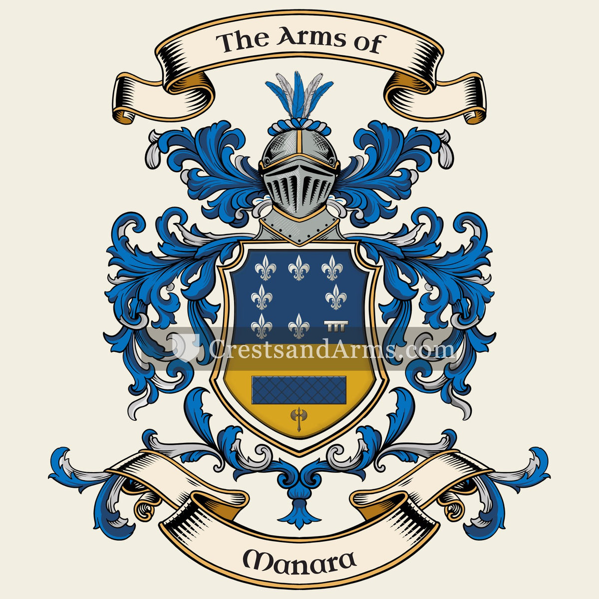 The Manara coat of arms, drawn from the recorded blazon
