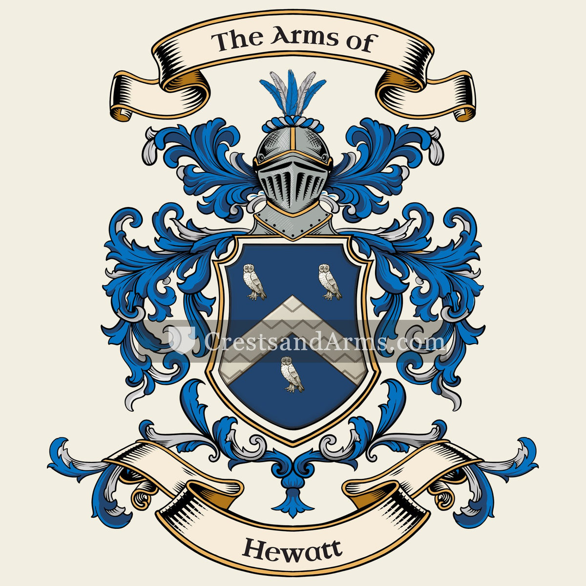 The Hewatt coat of arms, drawn from the recorded blazon