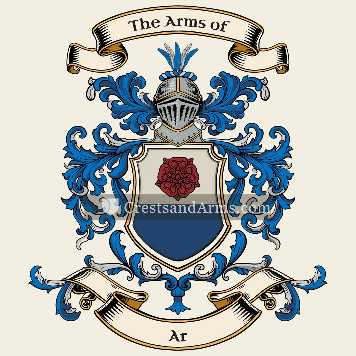 The Ar coat of arms, drawn from the recorded blazon