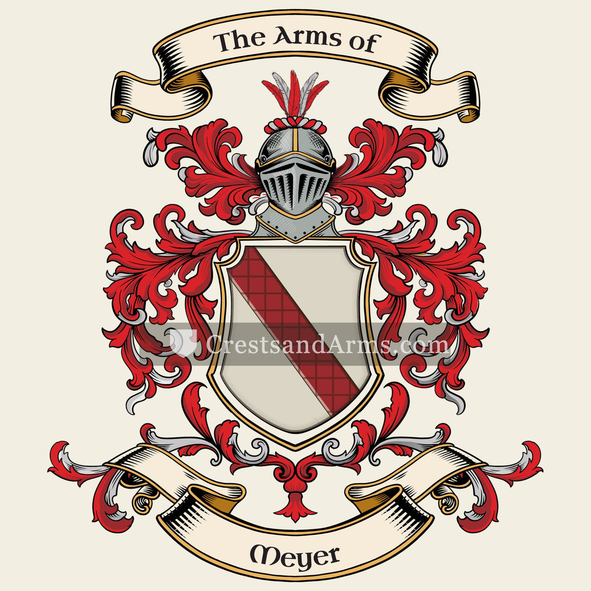 The Meyer coat of arms, drawn from the recorded blazon