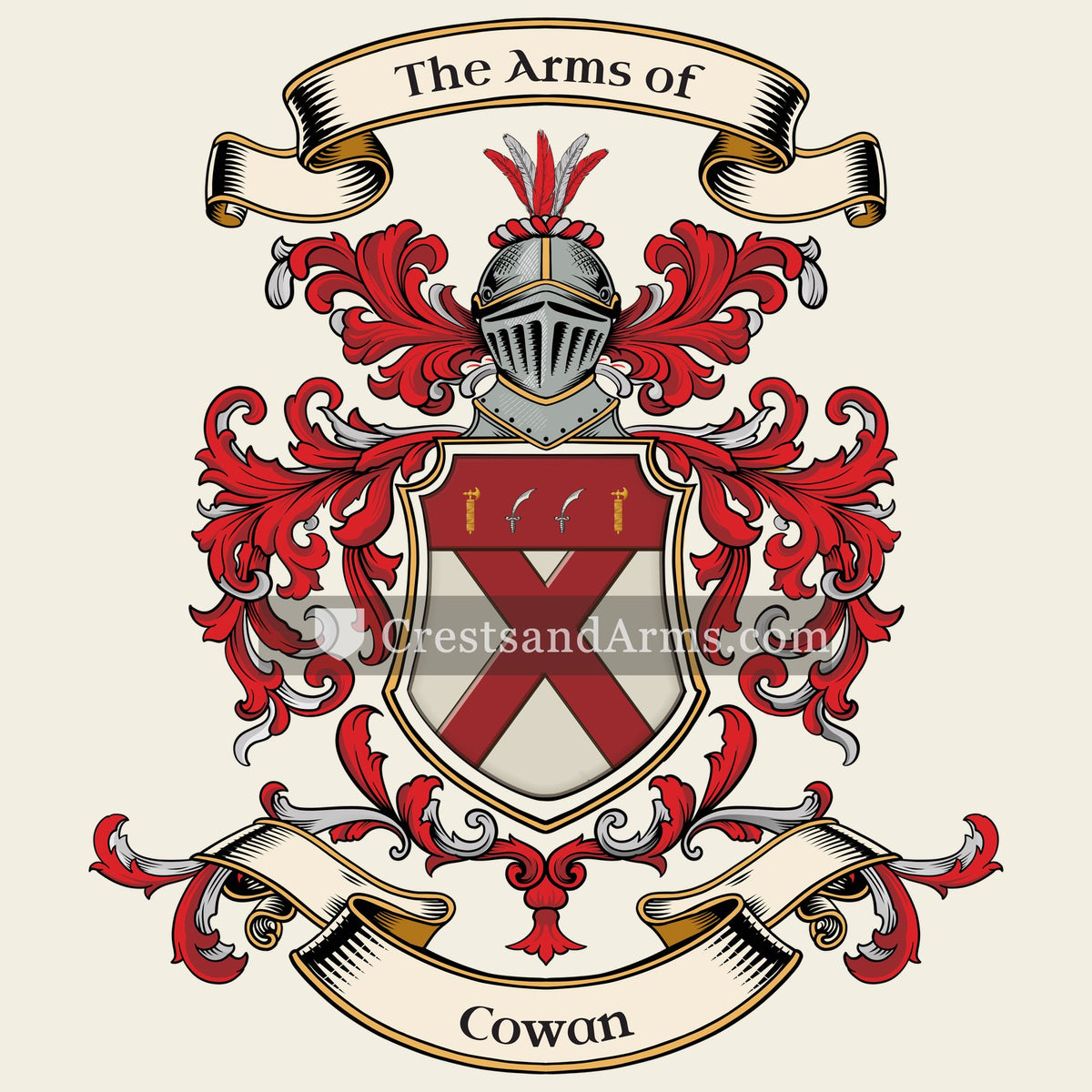 The Cowan coat of arms, drawn from the recorded blazon