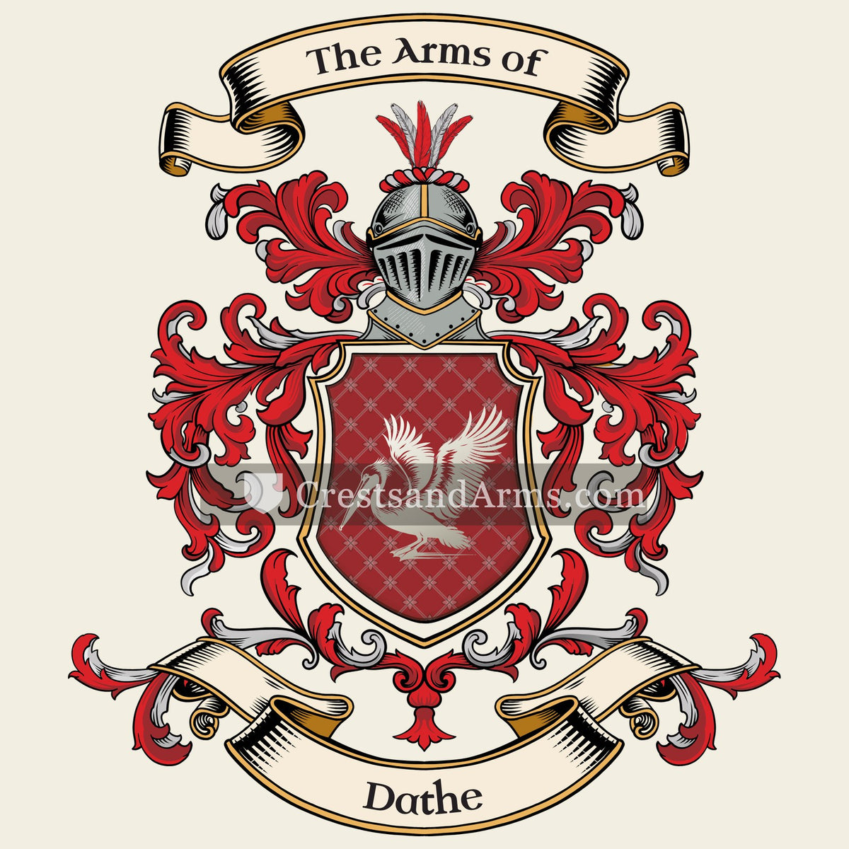 The Dathe coat of arms, drawn from the recorded blazon