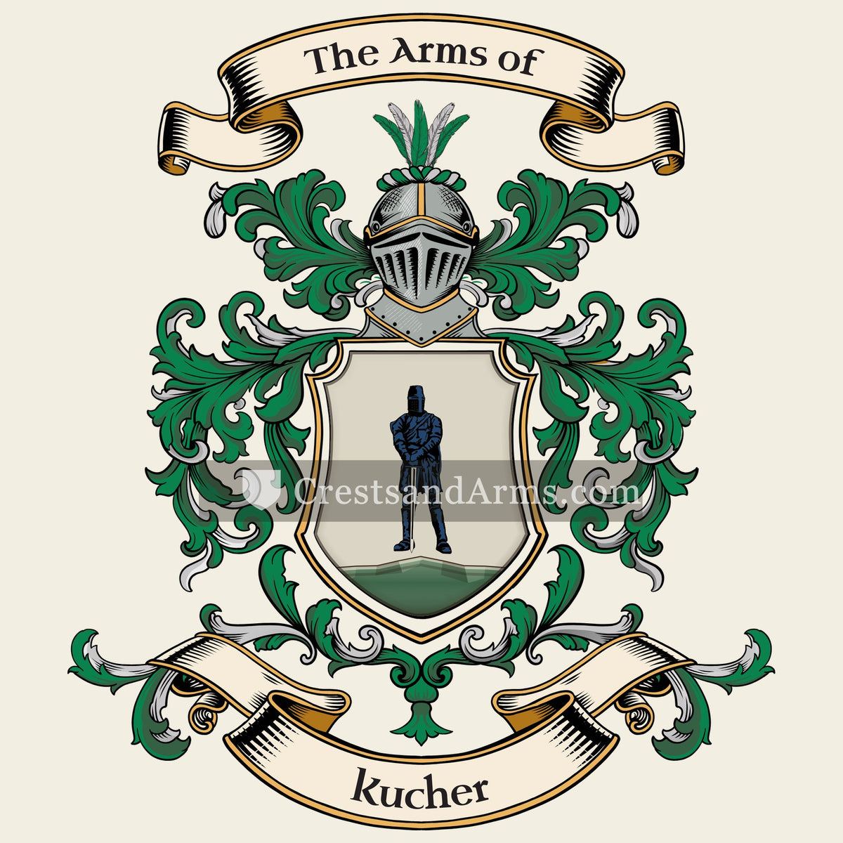 The Kucher coat of arms, drawn from the recorded blazon