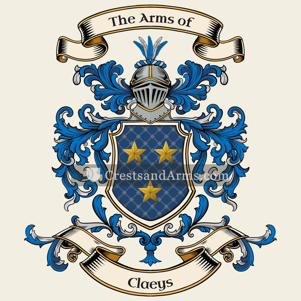 The Claeys coat of arms, drawn from the recorded blazon