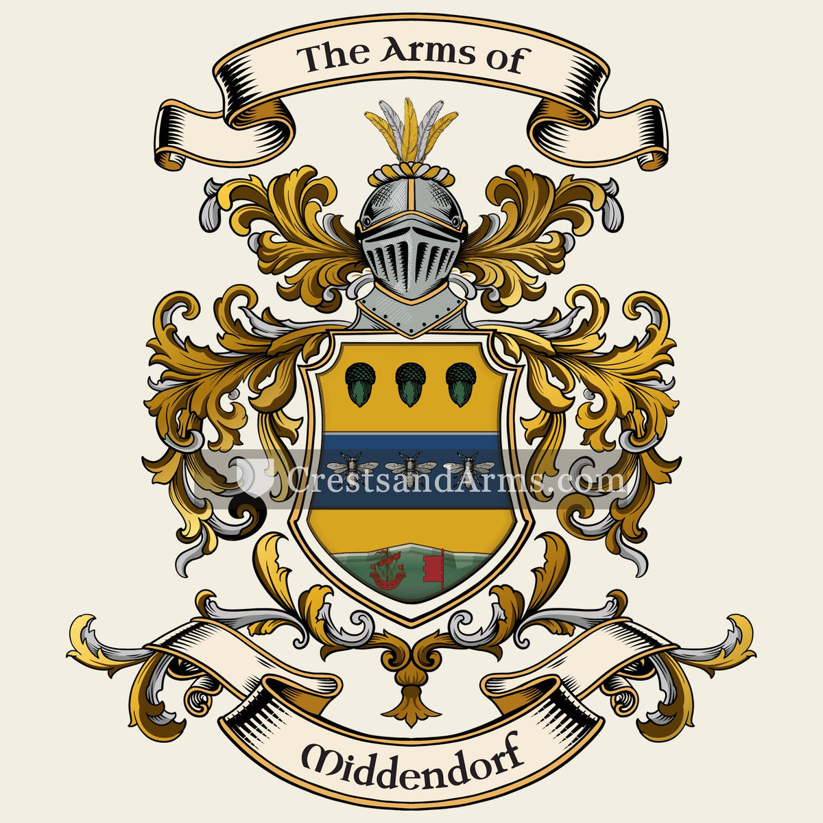 The Middendorf coat of arms, drawn from the recorded blazon