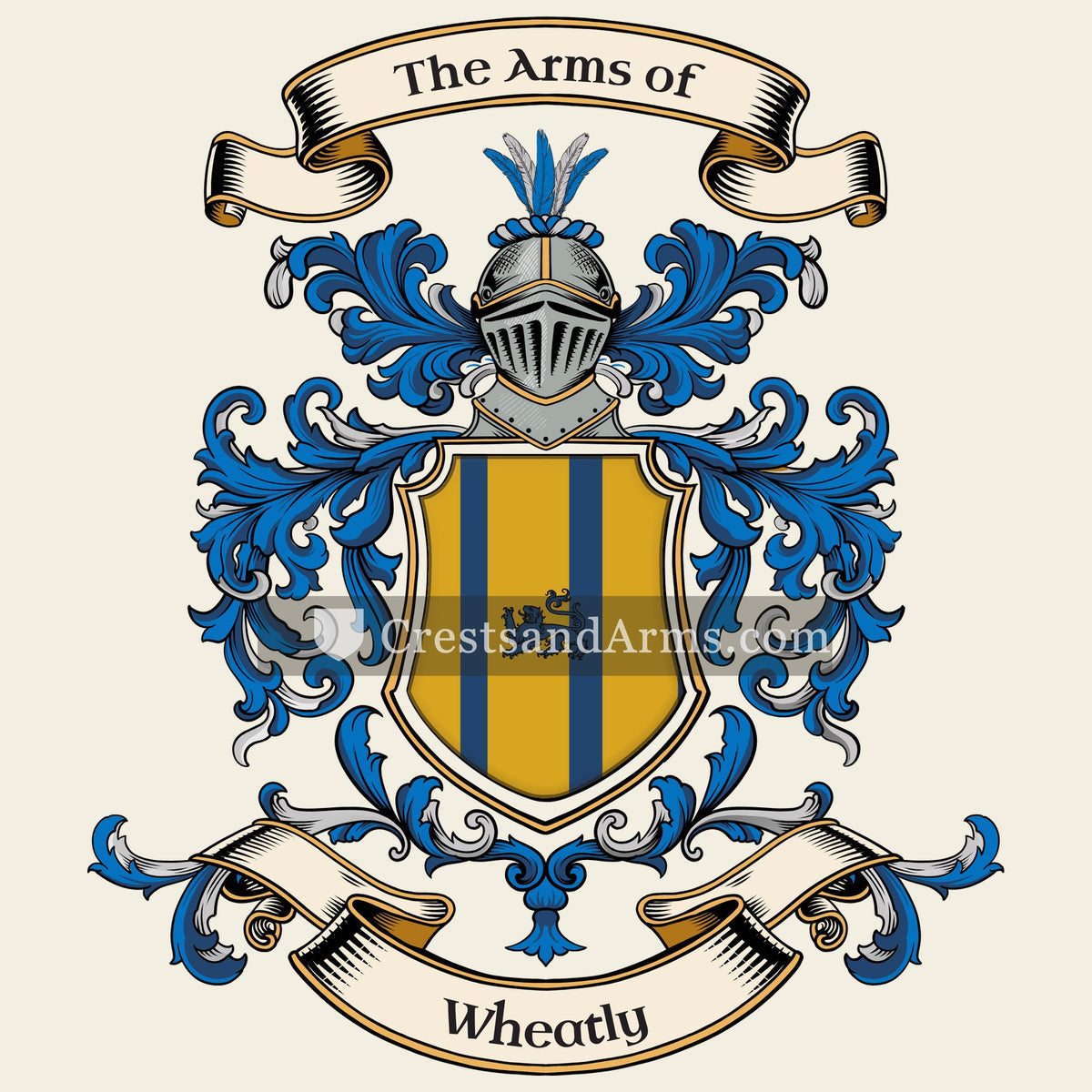 The Wheatly coat of arms, drawn from the recorded blazon