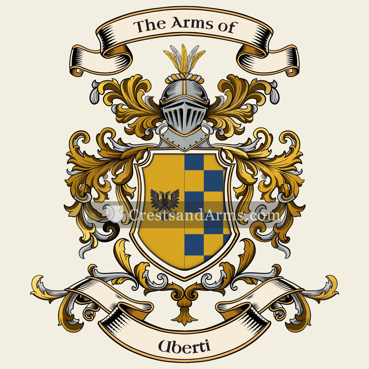 The Uberti coat of arms, drawn from the recorded blazon
