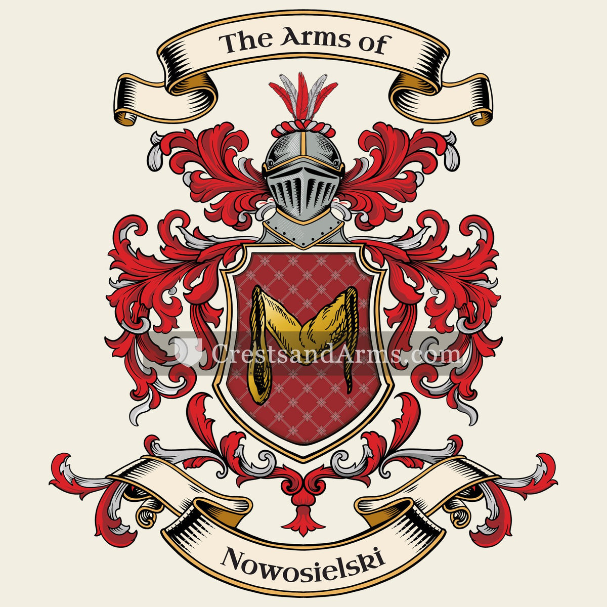 The Nowosielski coat of arms, drawn from the recorded blazon