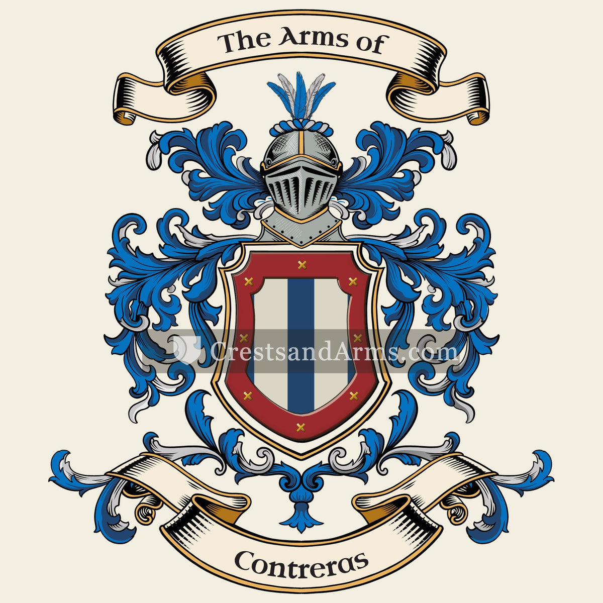 The Contreras coat of arms, drawn from the recorded blazon
