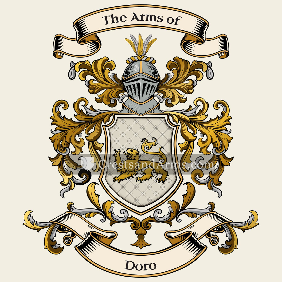 The Doro coat of arms, drawn from the recorded blazon