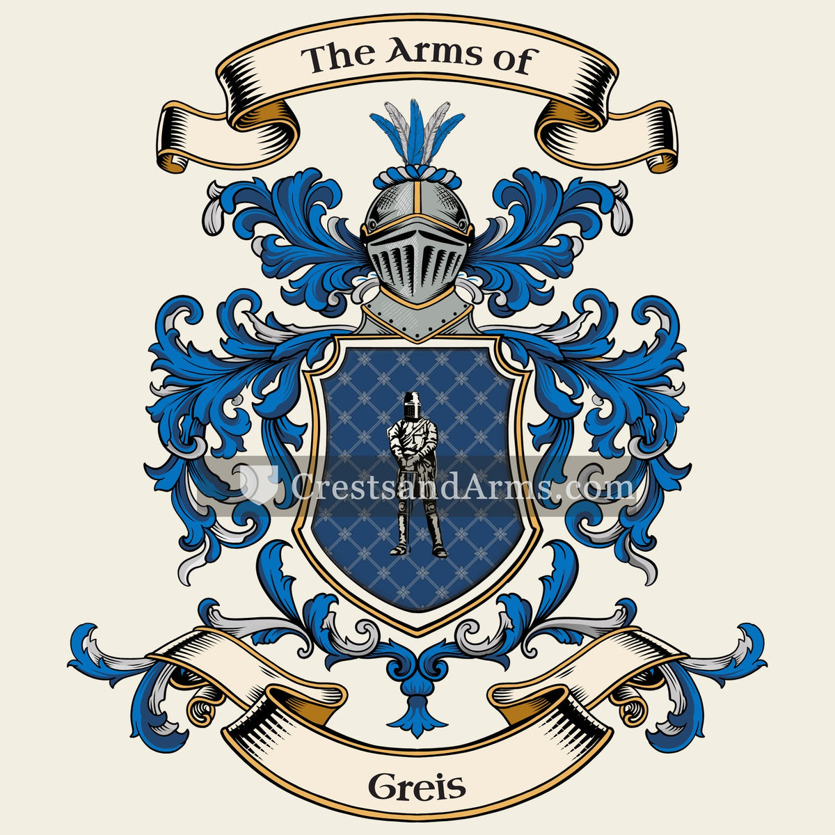 The Greis coat of arms, drawn from the recorded blazon
