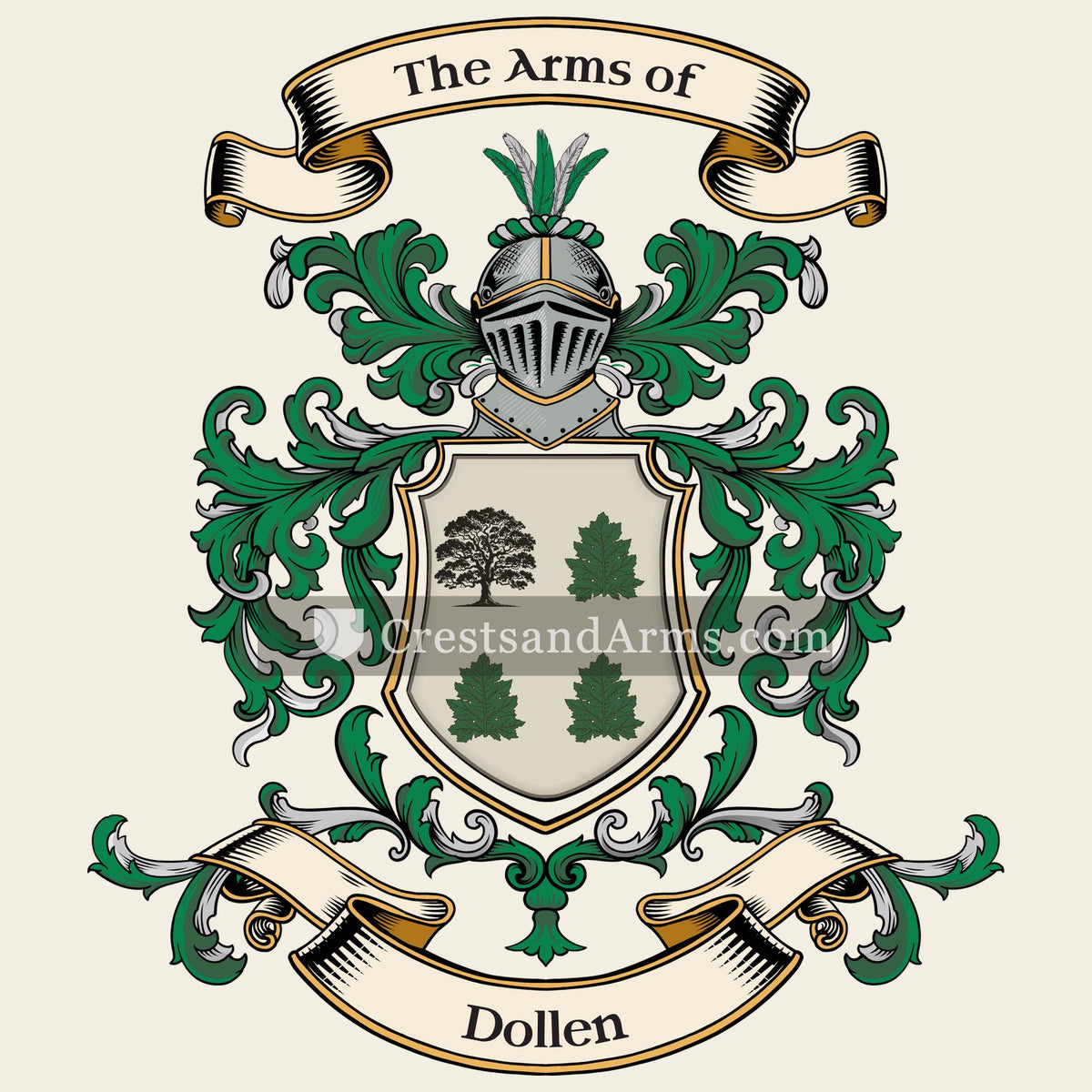 The Dollen coat of arms, drawn from the recorded blazon